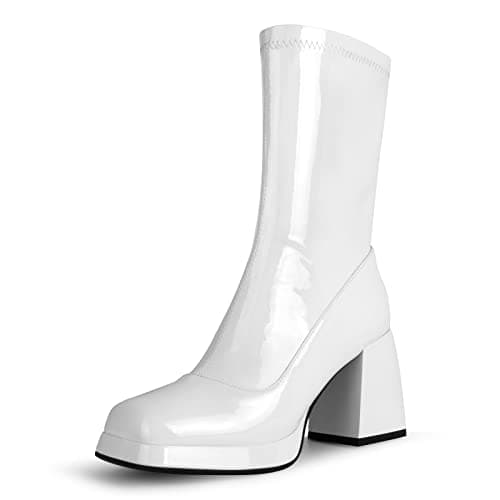 JEDKARAR Sassy Square Toe Go Go Boots for Women