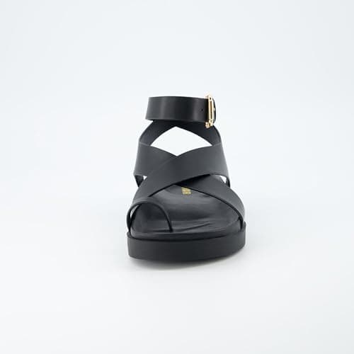 CUSHIONAIRE Women's Wide Width Ankle Wrap Sandal +Comfort