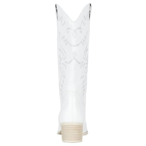 IXU Women's Pointy Toe Mid Calf Western Cowgirl Boots