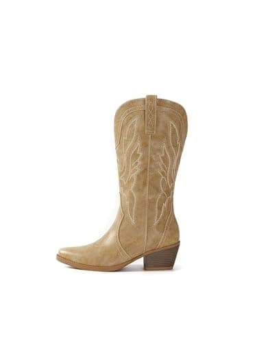 Western Cowgirl Boots - Fashion Pointy Toe Skemic Boots
