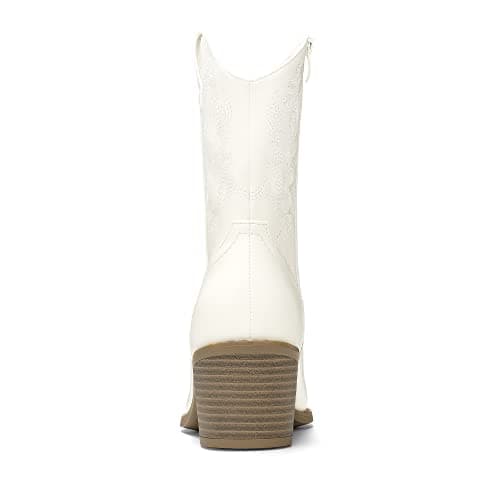 Dream Pairs Ladies' Zipper Pull-On Western Ankle Boots, Pointed Toe Chunky Heel