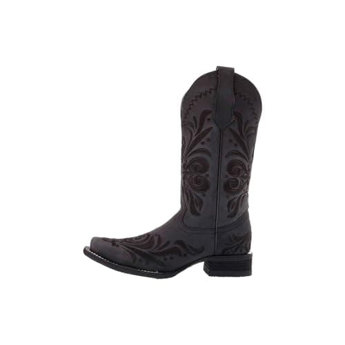 Women's Comfortable Western Style Embroidered Leather Boot Pull-On Corral Boots