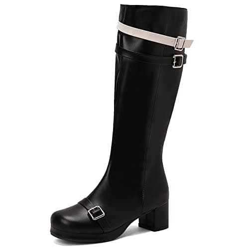 VOMIRA Women's Knee High Platform GoGo Boots with Chunky Heels