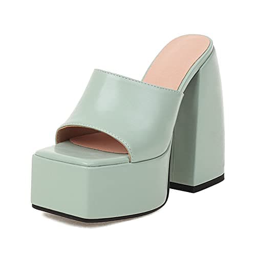 Mikarka Women's Slip-On Platform Heeled Sandals