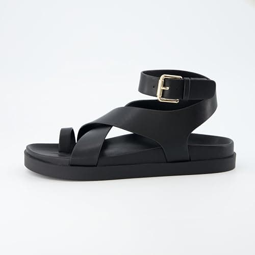 CUSHIONAIRE Women's Wide Width Ankle Wrap Sandal +Comfort