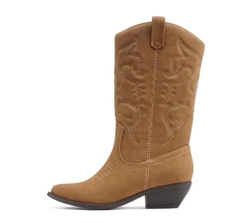 Women's Western Cowboy Stitched Pointed Toe Ankle Boot - Soda RENO