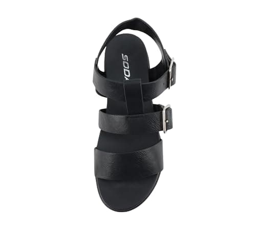 STELLAR Women's Flatform Multi Strap Open Toe Platform Wedge Sandals