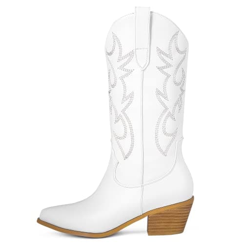 MUCCCUTE Western Cowboy Boots for Women Wide Calf Pointed Toe