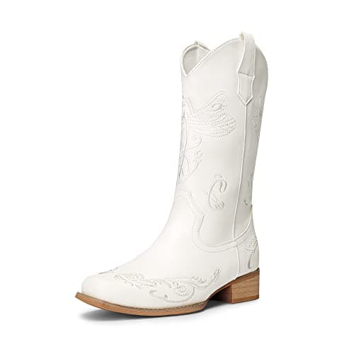 Dream Pairs Women's Embroidered Cowboy Cowgirl Boots for Theme Parties