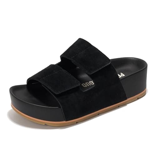 Pismo Women's Genuine Leather Summer Sandals - Comfortable Memory Foam Wedges
