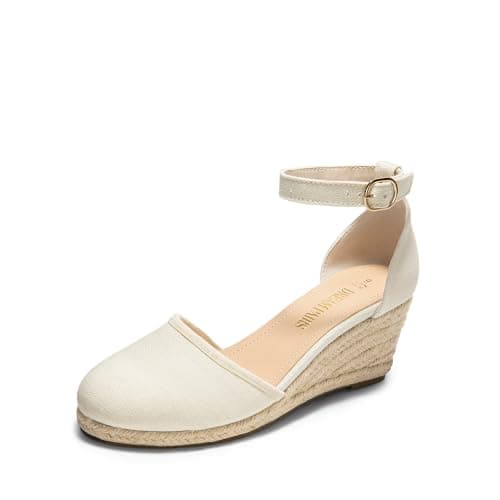 Dream Pairs Women's Ankle Strap Platform Wedge Espadrilles