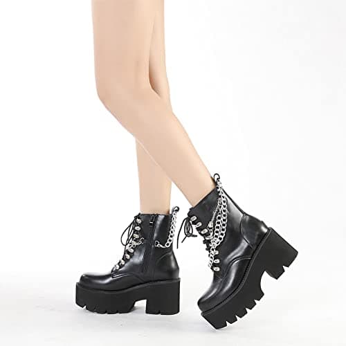 Studded Platform Combat Boots for Women