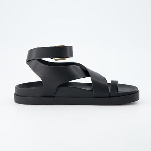 CUSHIONAIRE Women's Wide Width Ankle Wrap Sandal +Comfort