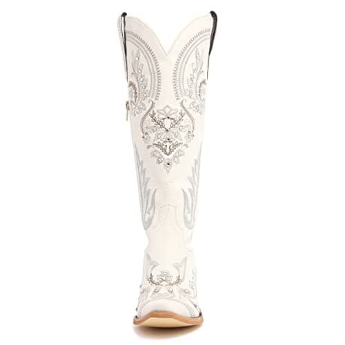 Western Embroidered Rhinestone Knee High Cowboy Boots for Women