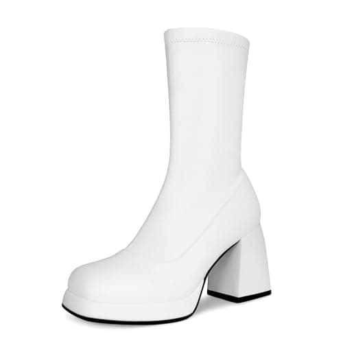JEDKARAR Sassy Square Toe Go Go Boots for Women
