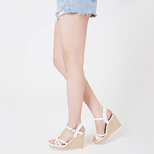 Braided Knot Wedge Espadrille Sandals for Women