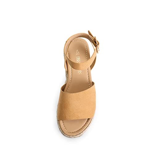 Dream Pairs Women's Comfortable Casual Ankle Strap Espadrille Wedge Shoes