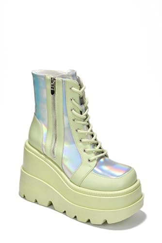 Radio Holographic Block Heel Booties for Women (Cape Robbin)
