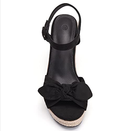 Coutgo Women's Bow Platform Wedge Sandals Open Toe Heels