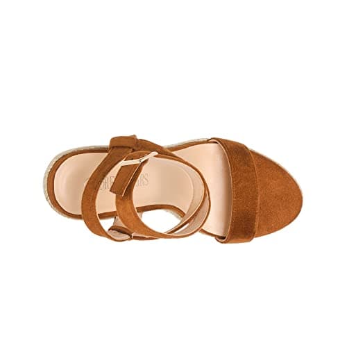 Dream Pairs Women's Dressy Open Toe Espadrille Wedge Sandals with Bucklestrap