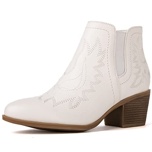 GLOBALWIN Women's Pull-On Ankle Boots Western Cowboy Cowgirl Style