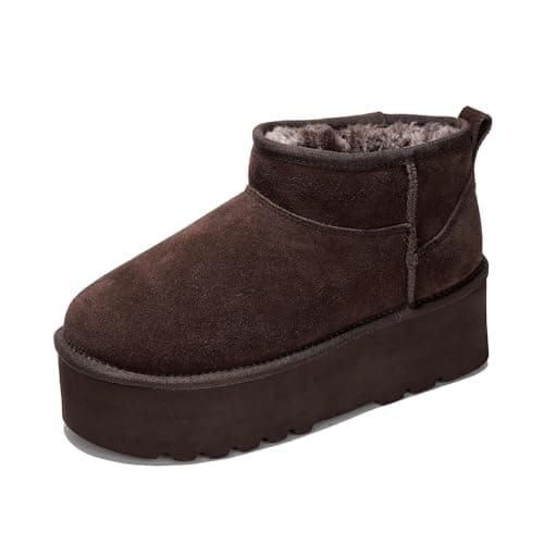 Genuine Suede Leather Ankle Boots for Women - Lightweight Winter Boots