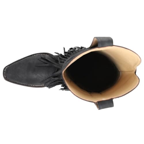 Roper Womens Black Snip Toe Casual Boots Mid Calf Low Heel