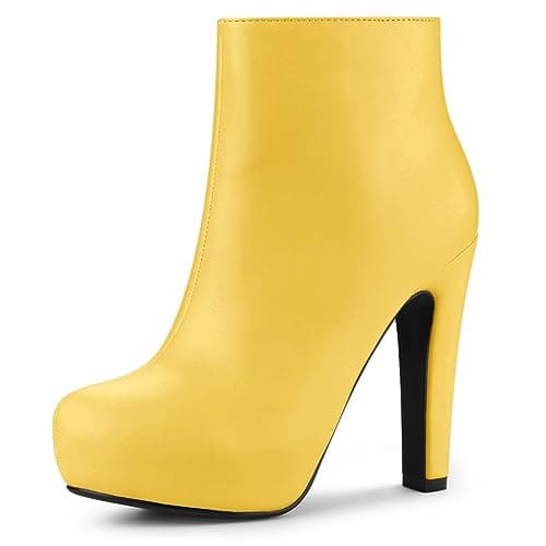 Allegra K Women's Chunky Heel Platform Ankle Boots