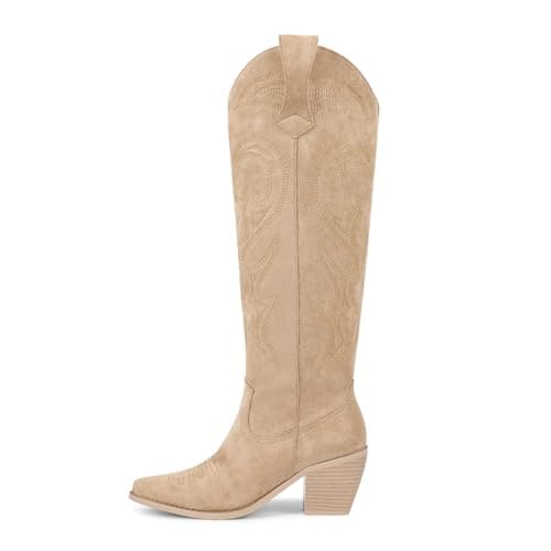 Wetkiss Women's Knee-High Rhinestone Western Boots