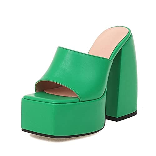 Mikarka Women's Slip-On Platform Heeled Sandals
