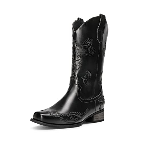 Dream Pairs Women's Embroidered Cowboy Cowgirl Boots for Theme Parties