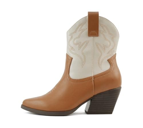 BLAZING Women's Western Bootie Pointe Toe Low Heel (Wide Fit Available)