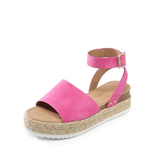 Dream Pairs Women's Comfortable Casual Ankle Strap Espadrille Wedge Shoes