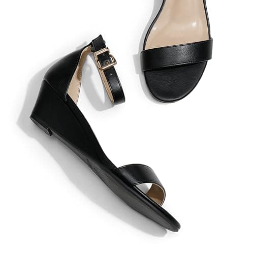 Dream Pairs Women's Ingrid Ankle Strap Low Wedge Sandal
