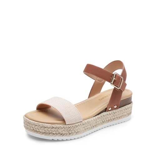 DREAM PAIRS Women's Comfortable Wedge Espadrille Sandals, Open Toe Summer Dress Up Casual