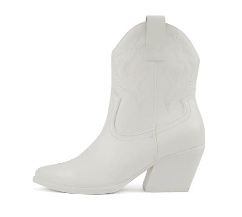 BLAZING Women's Western Bootie Pointe Toe Low Heel (Wide Fit Available)