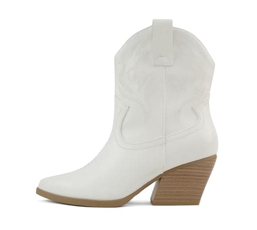 BLAZING Women's Western Bootie Pointe Toe Low Heel (Wide Fit Available)