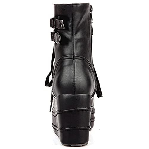 Hidden Wedge Lace Up Platform Ankle Boots for Women