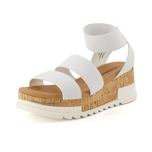 CUSHIONAIRE Women's Naomi Cork Wedge Sandal (Wide Widths Available)
