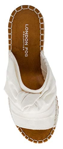 Womens LONDON FOG Heidi Espadrille Wedge Sandals with Bow Detail