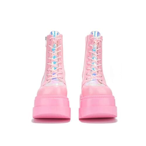 BORAMAX Women's Chunky Platform Mid-Calf Zip Booties