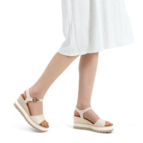 Womens Mysoft Espadrille Wedge Sandals EVA Sole Buckleanych Open Toe