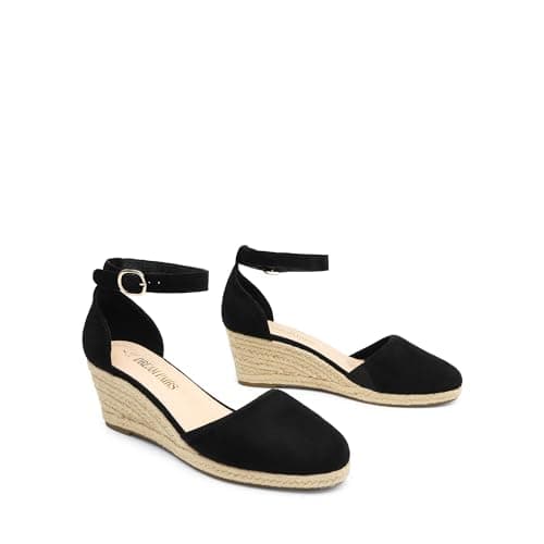 Dream Pairs Women's Ankle Strap Platform Wedge Espadrilles