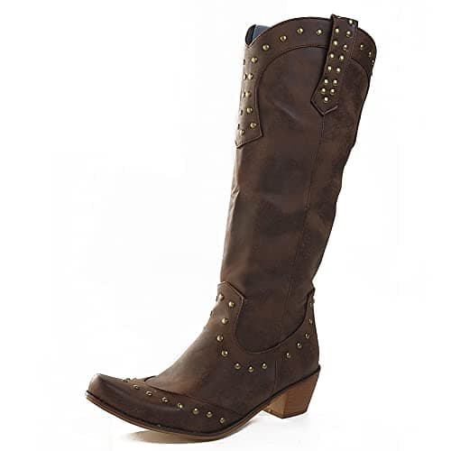 Women's Rhinestone Cowboy Boots for Rodeo - Mid Calf Western Style