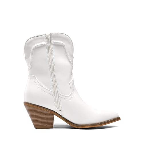 Dream Pairs Women's Western Ankle Boots Cowgirl Cowboy Heel Pointed Toe