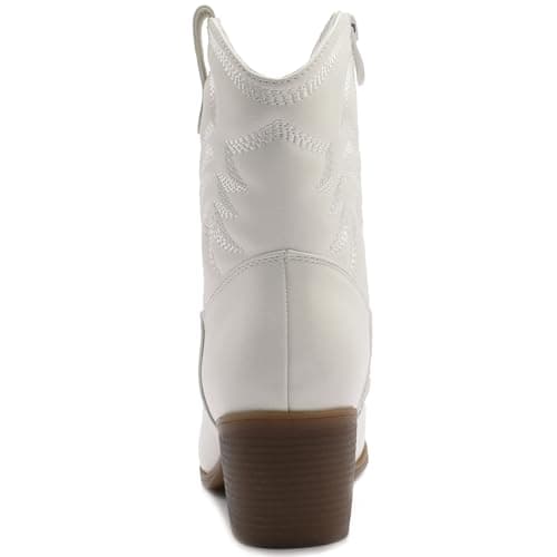GLOBALWIN Women's Mid-Calf Western Cowboy Boots Fashion Cowgirl Low Heel