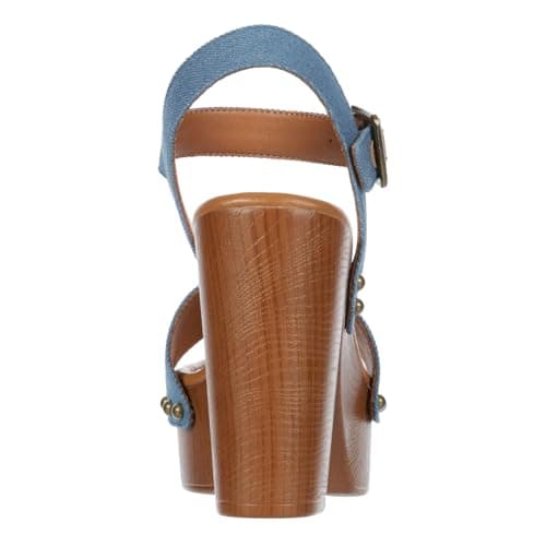 Limelight April Apple Women's Faux Wooden Heeled Platform Sandals