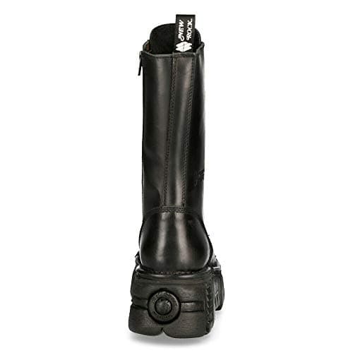 M-MILI211C-C1 Women's Metallic Black Lace-Up Leather Boots