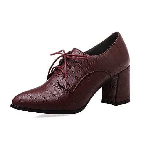 Mikarka Women's Vintage Chunky Heel Brogued Oxford Shoes