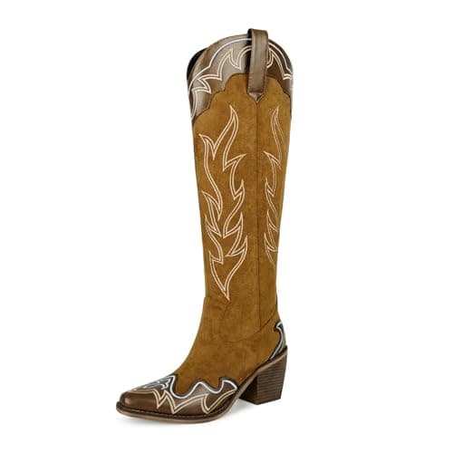 Wetkiss Women's Knee-High Rhinestone Western Boots